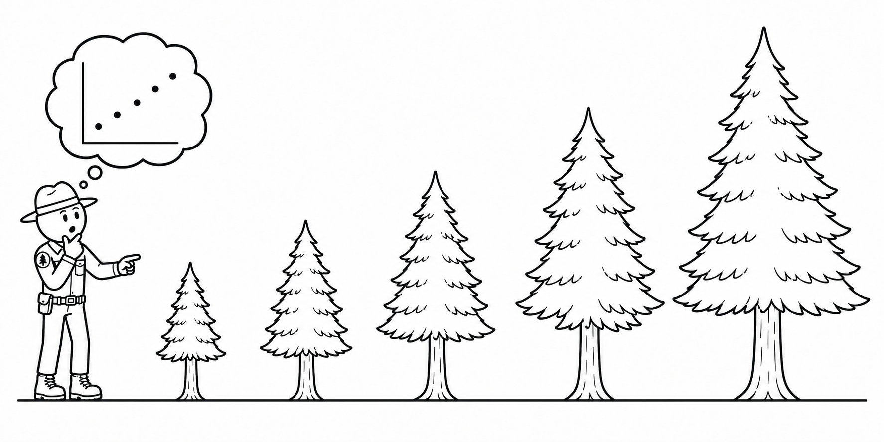 A line of trees with white tops
AI-generated content may be incorrect.