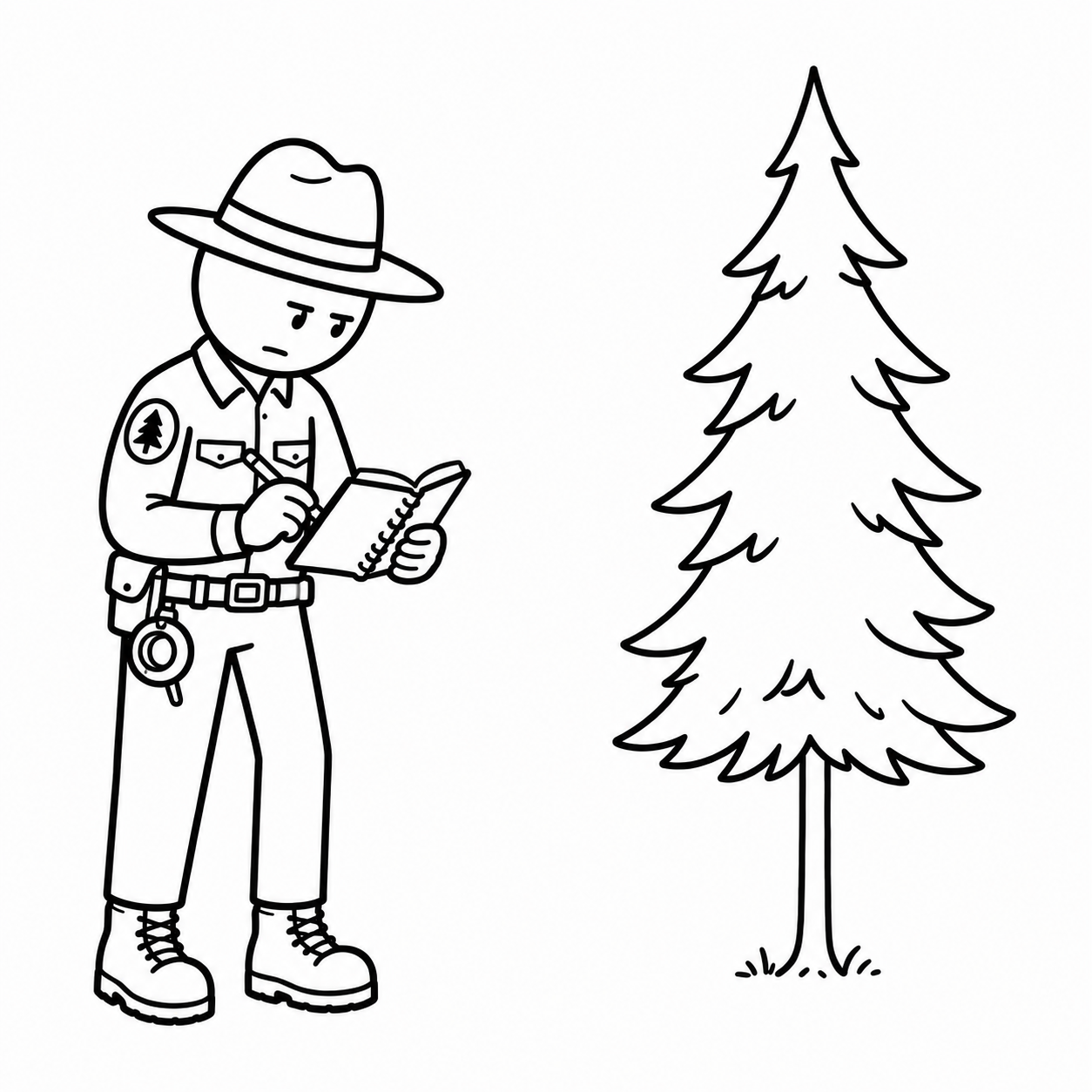 A cartoon of a forest ranger writing on a book
AI-generated content may be incorrect.
